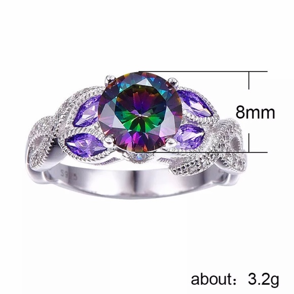 Mystic Topaz 925 Silver Ring! - Picture 2 of 4